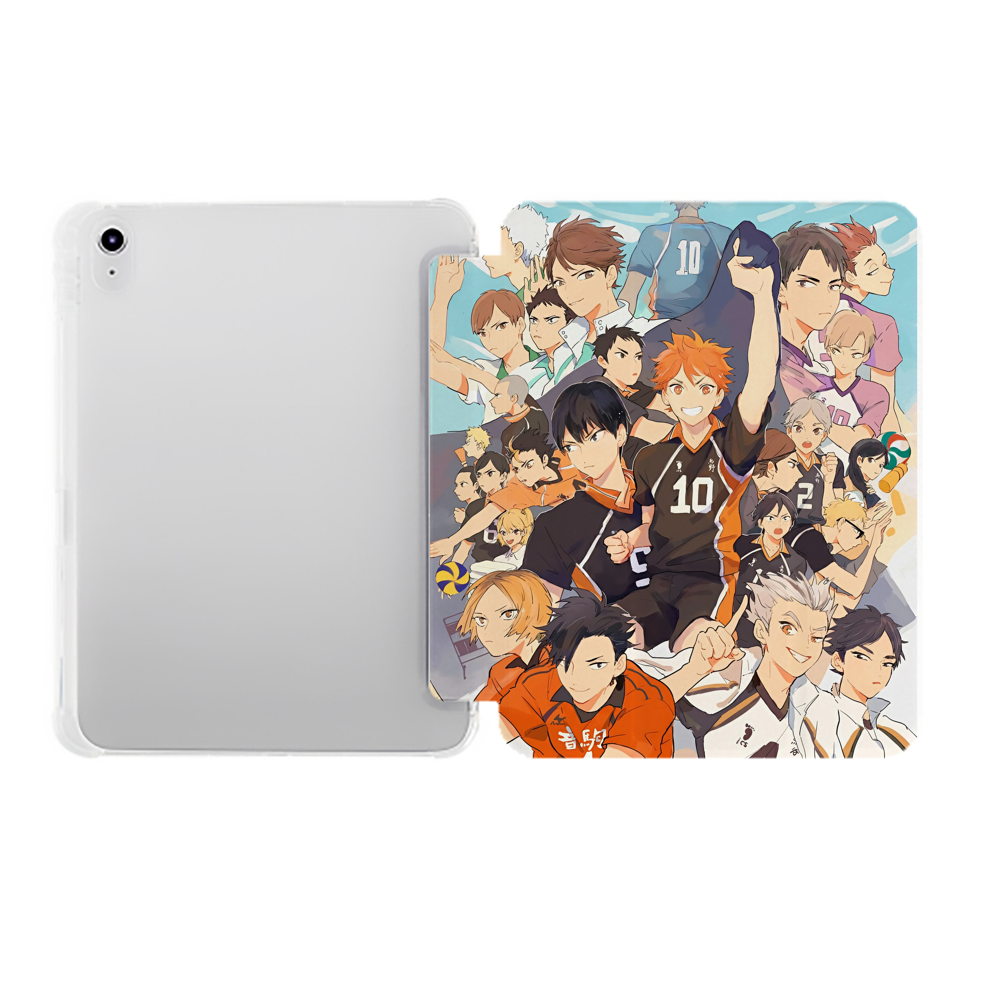 （画像用） ハイキュー!! Haikyu!! IPad ケース ペン収納付き 三つ折りスタンド PUレザー×シリコン 対応機種9.5/10.5/10.9インチ